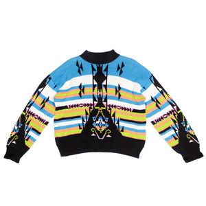 Vintage Aztec Sweater 90s Neon Heavy Black Navajo